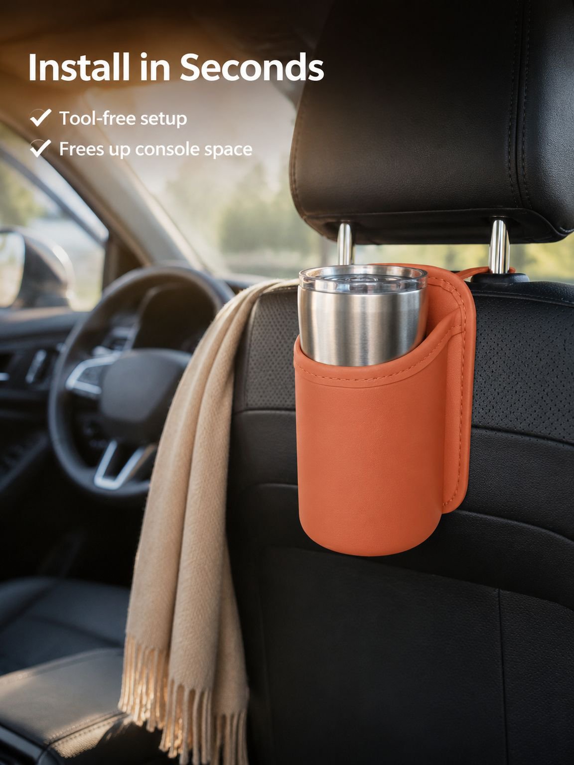 Sturdy car water bottle holder