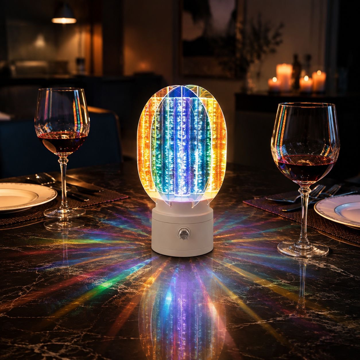 Aurora Atmosphere Lamp Dimmable Rotating Night Light Rechargeable