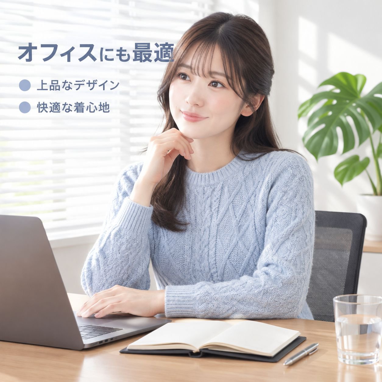 女性用・活用度が高いルーズフィットクルーネックプルオーバーセーター