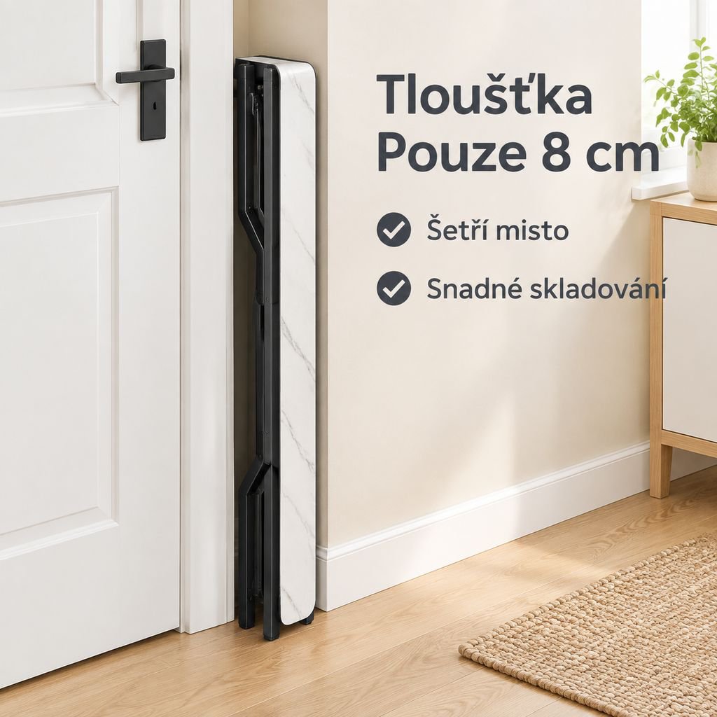 Skládací čtvercový jídelní stůl, přenosný herní a karetní stolek pro domácnost