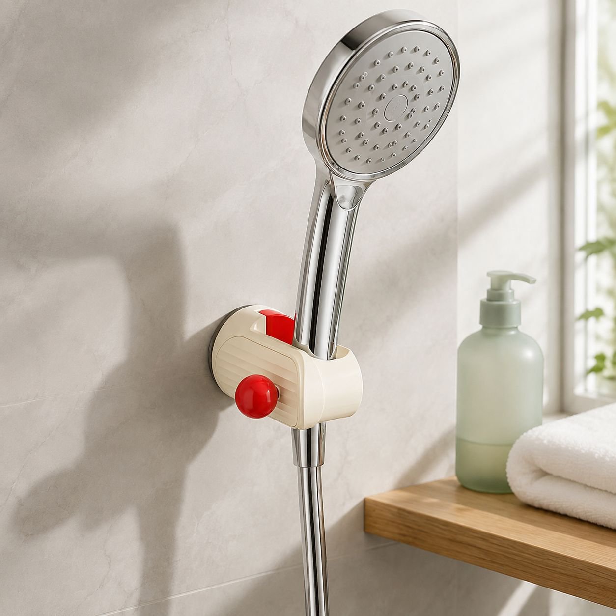 Adjustable Suction Cup Shower Head Bracket for Bathroom