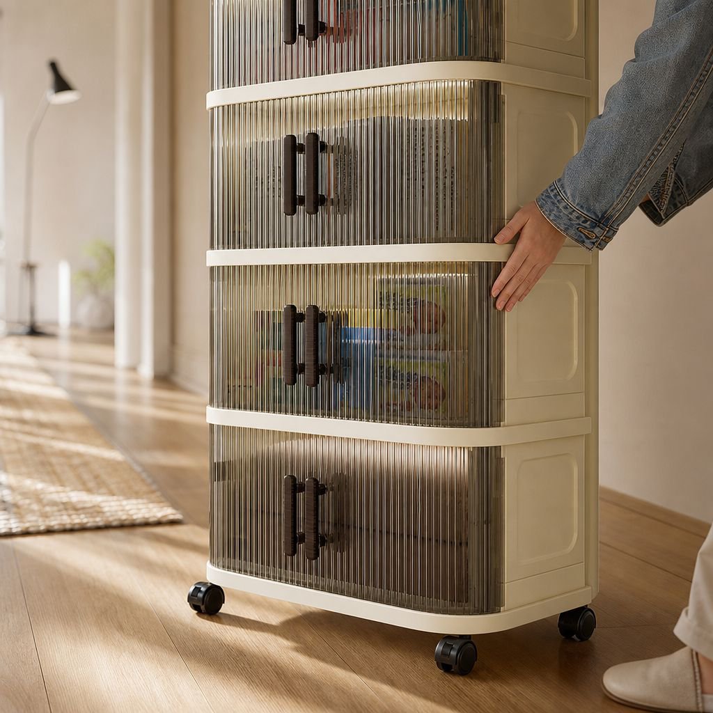 Multi-functional Sliding Foldable Storage Cabinet, Household Multi-layer Organizer