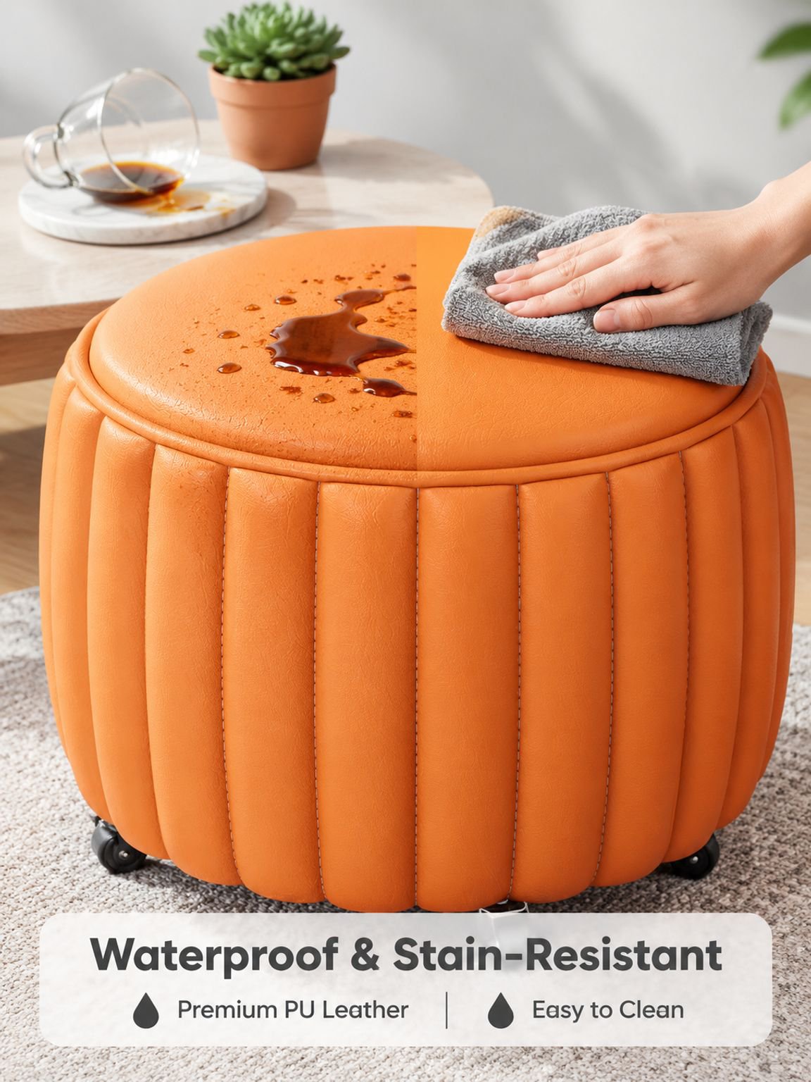 Home omnidirectional caster pumpkin stool