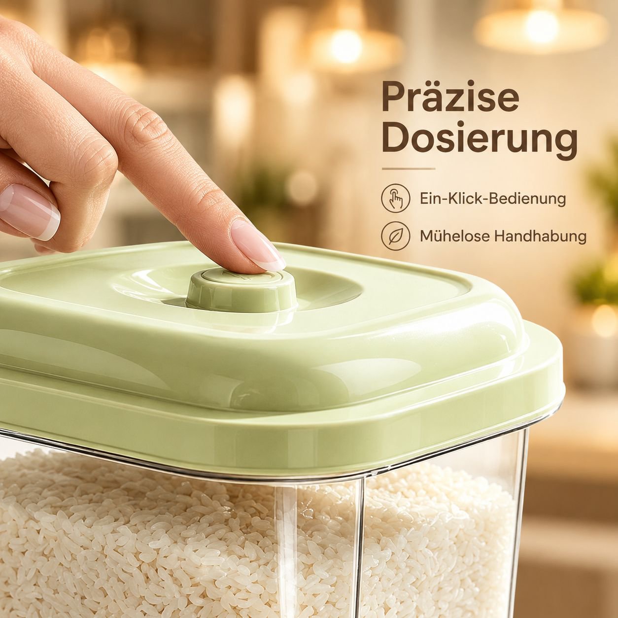 Luftdichte Vorratsdose für Reis, Getreide, Mehl und Hülsenfrüchte