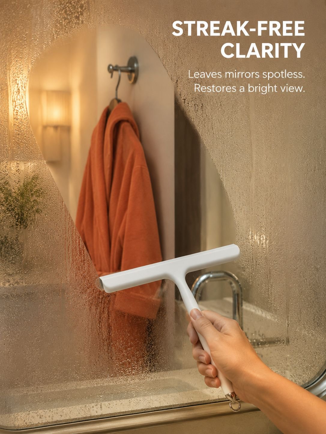 Plastic glass scraper for streak-free windows