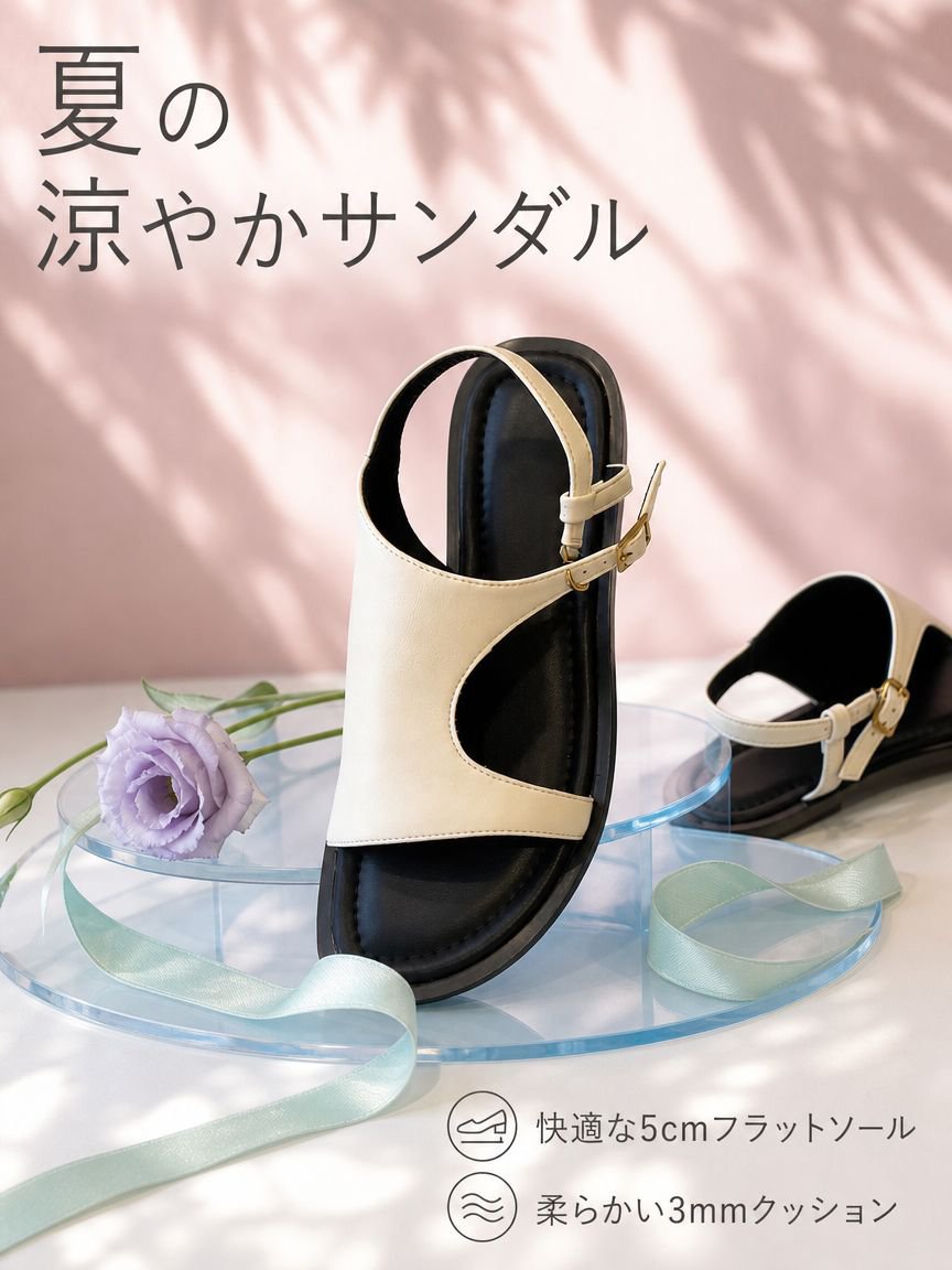 夏用カジュアルレディースメッシュフラットサンダル