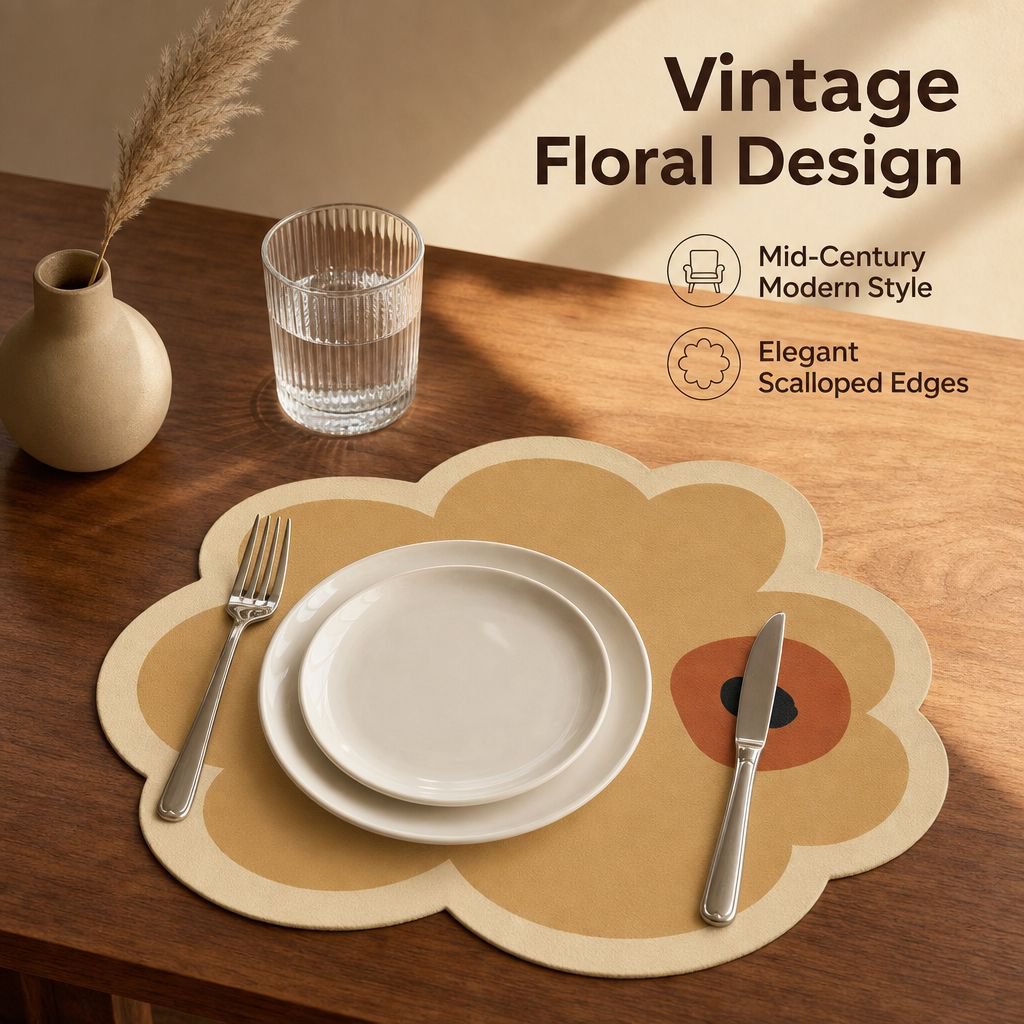Washable Leather Table Placemat Stain-resistant and Durable
