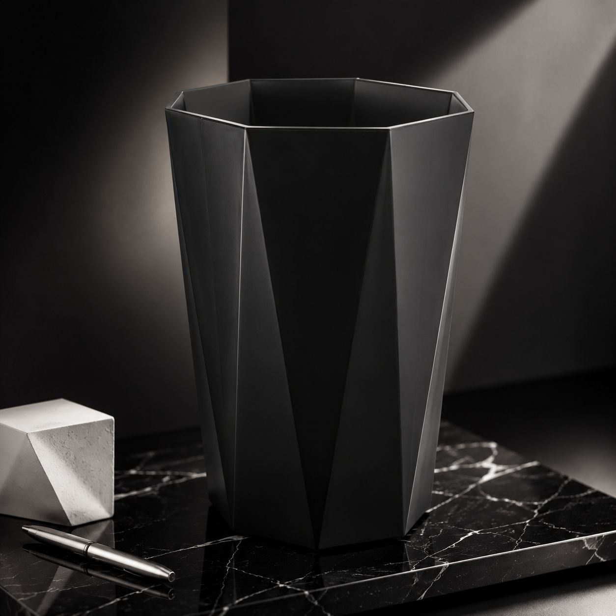 Nordic style large capacity trash can in modern kitchen