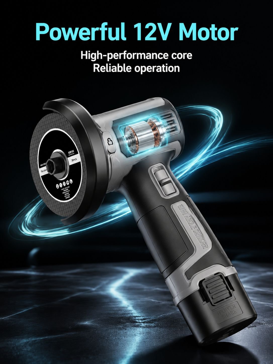Power tool grinding metal with sparks