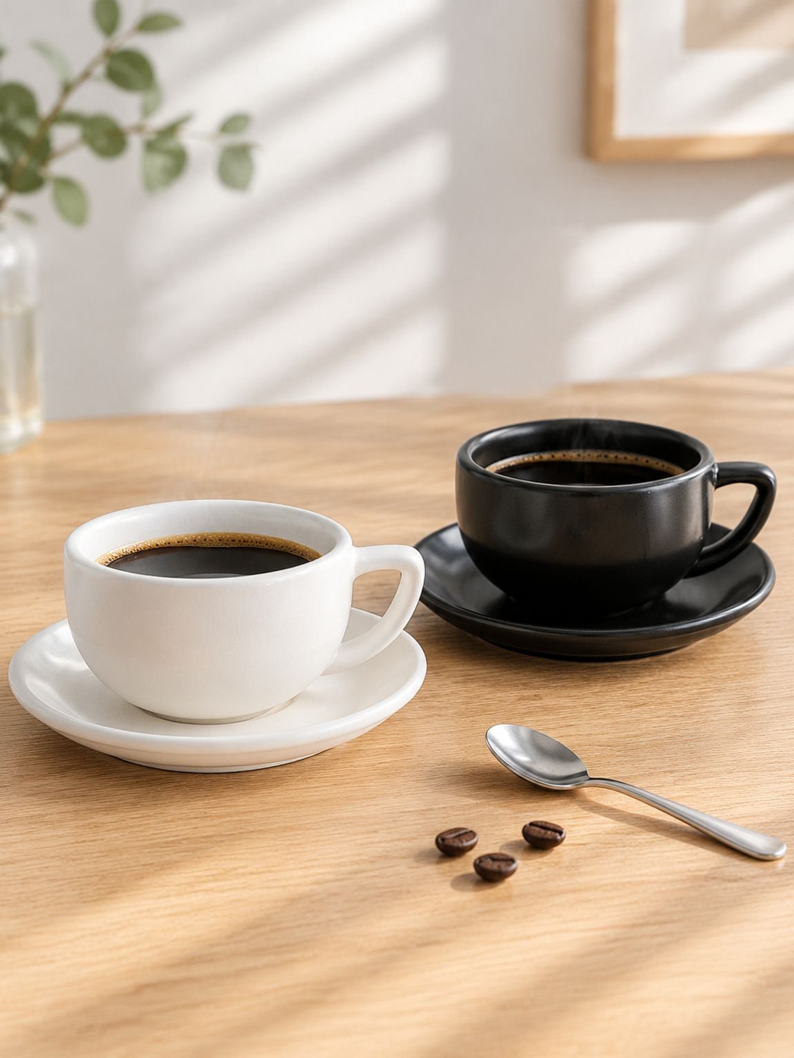 Matte ceramic coffee cup set