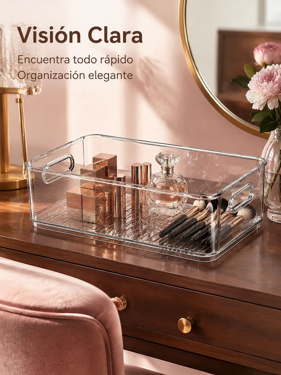 Caja para escritorio de acrílico que combina estética y practicidad