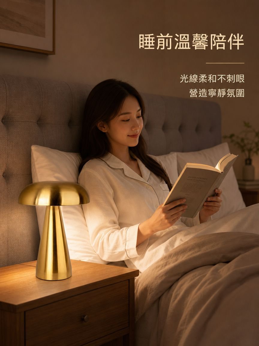 床頭可充電檯燈