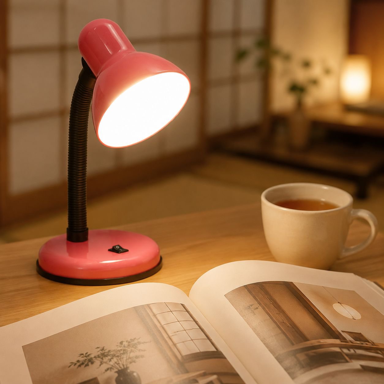 コンセント式デスクランプの全体画像