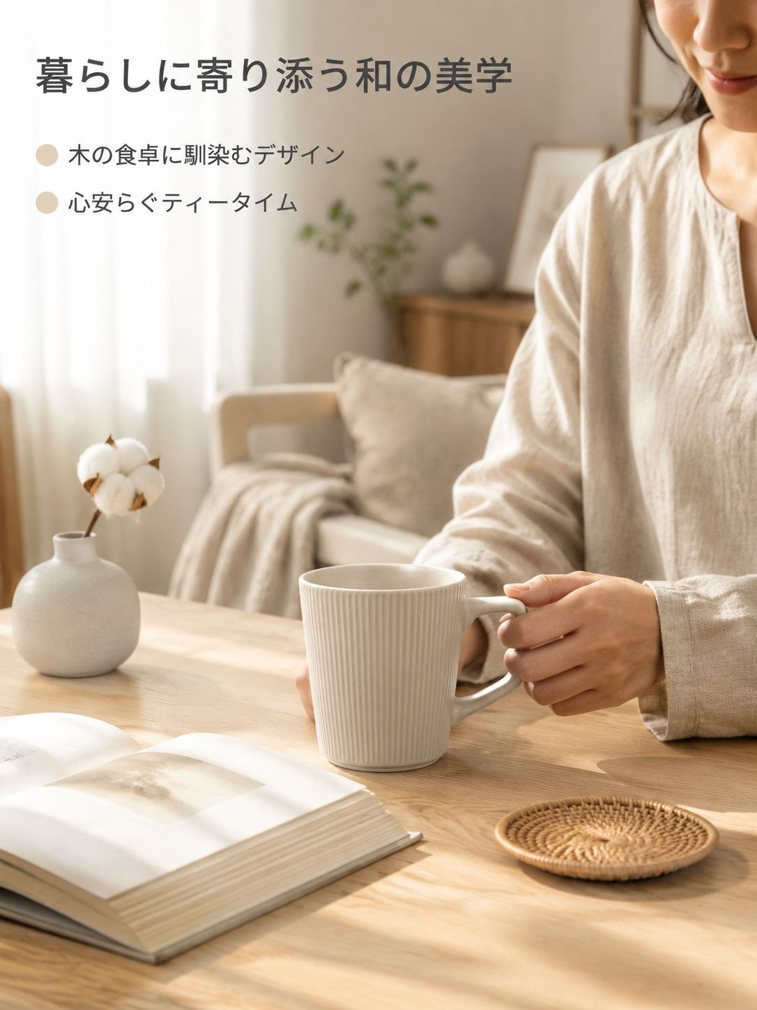 家庭用縦縞模様のセラミックカップ