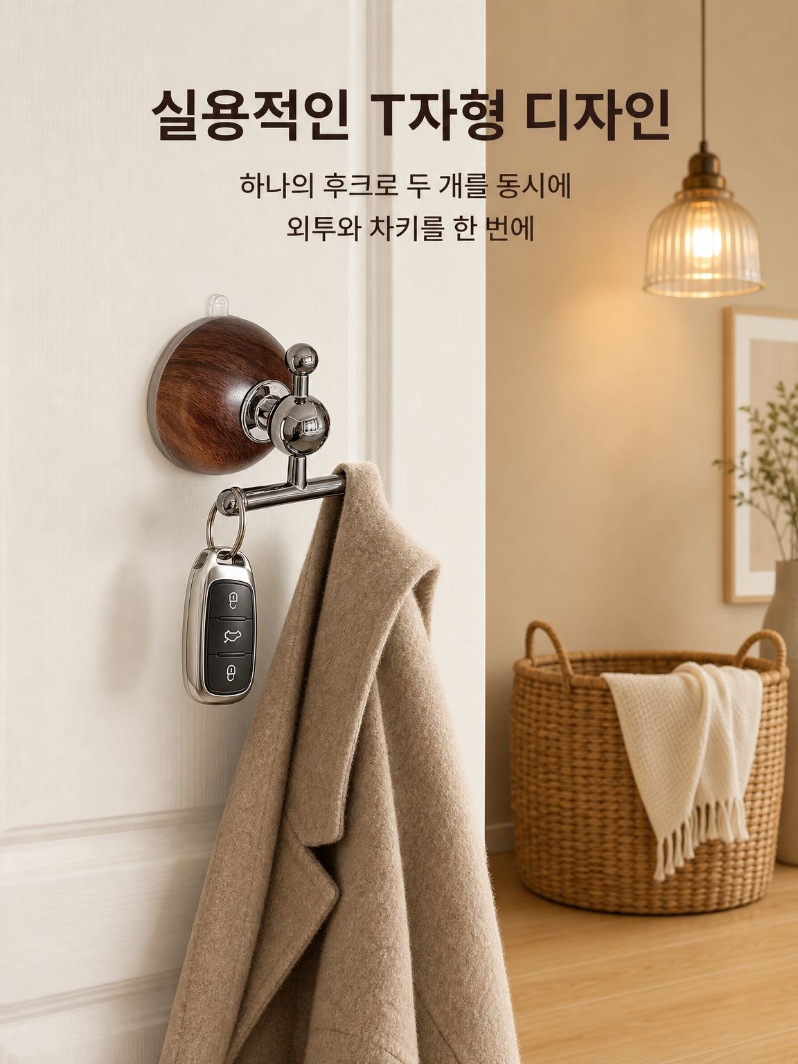 원목 무타공 흡착 후크