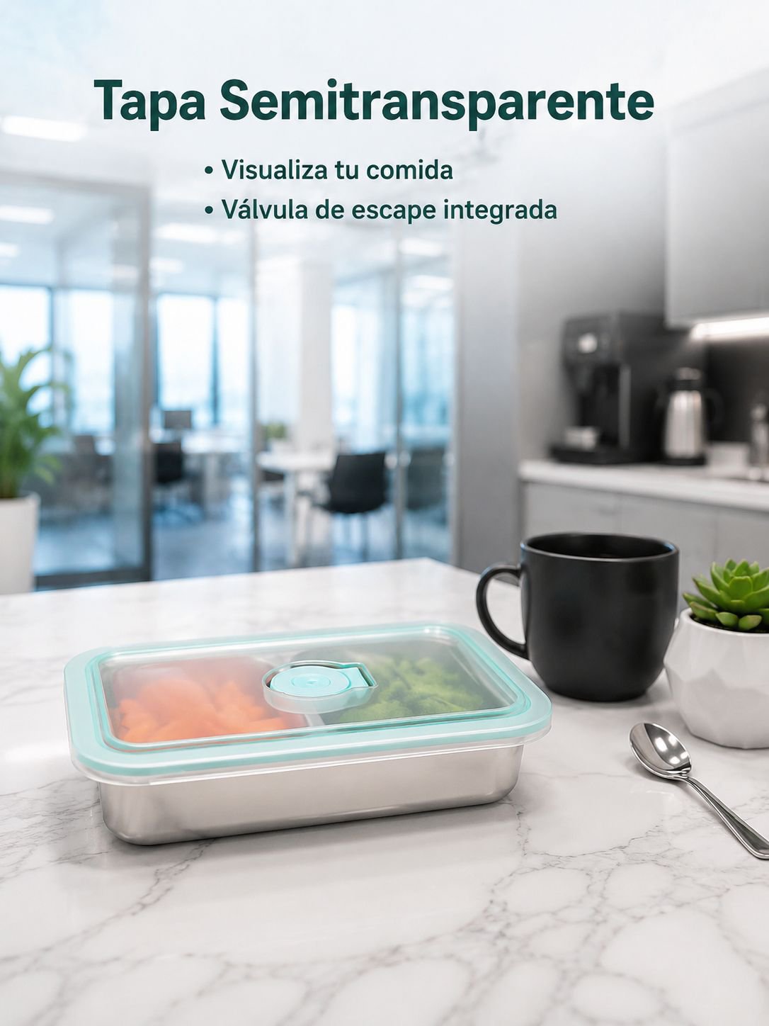 Transparent Lid Stainless Steel Lunch Box