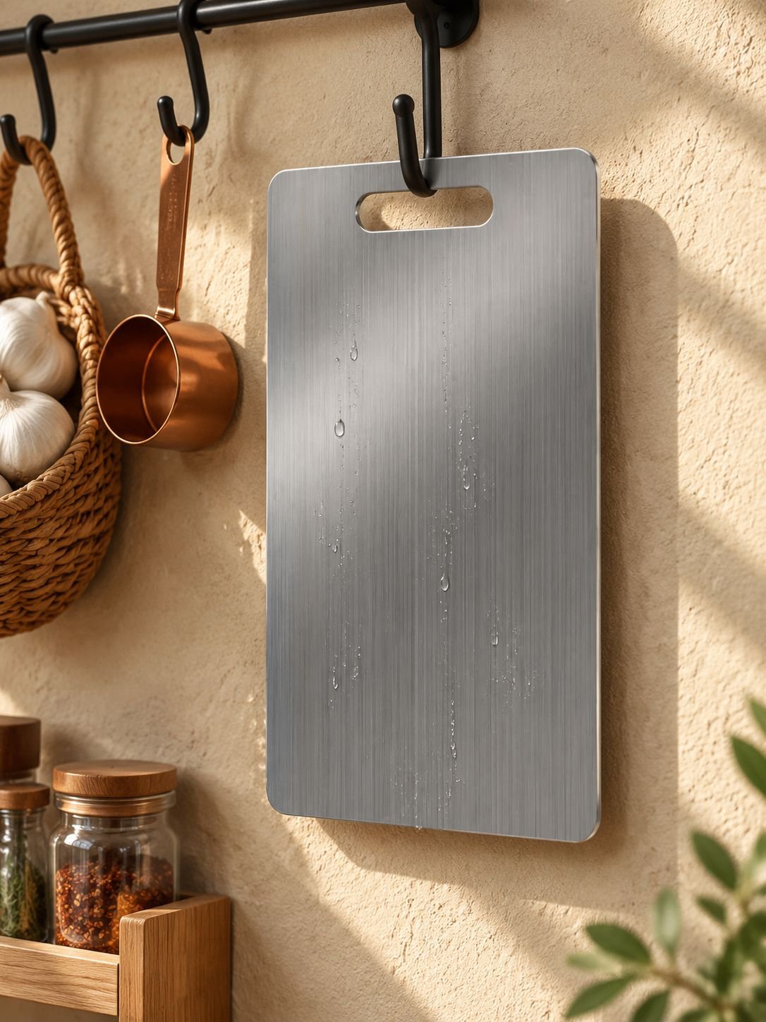 Tabla de acero inoxidable para preparar alimentos