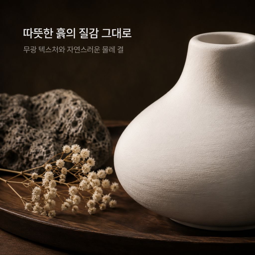 화이트 세라믹 미니 화병