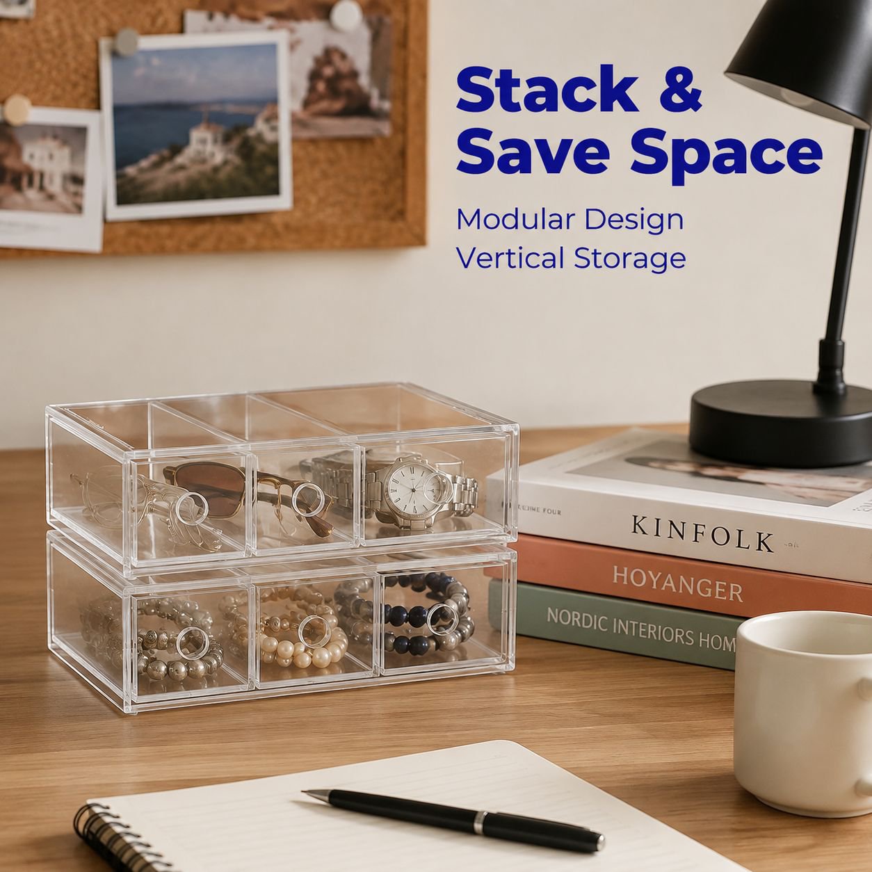 Multi-functional Drawer Glasses Box Transparent Myopia Glasses Storage Display Desktop Organizer