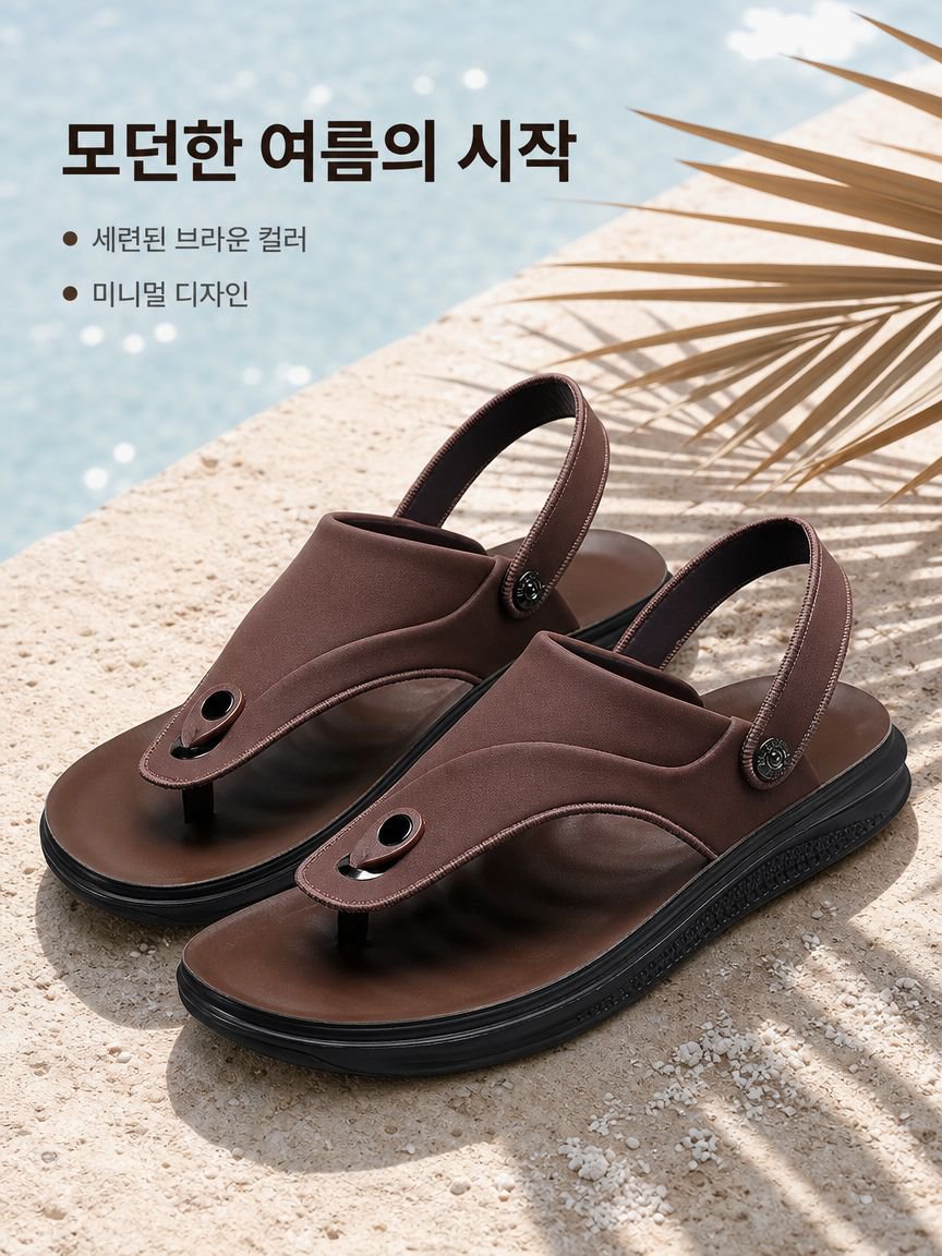 남성 캐주얼 비치화 미끄럼 방지 조리 샌들