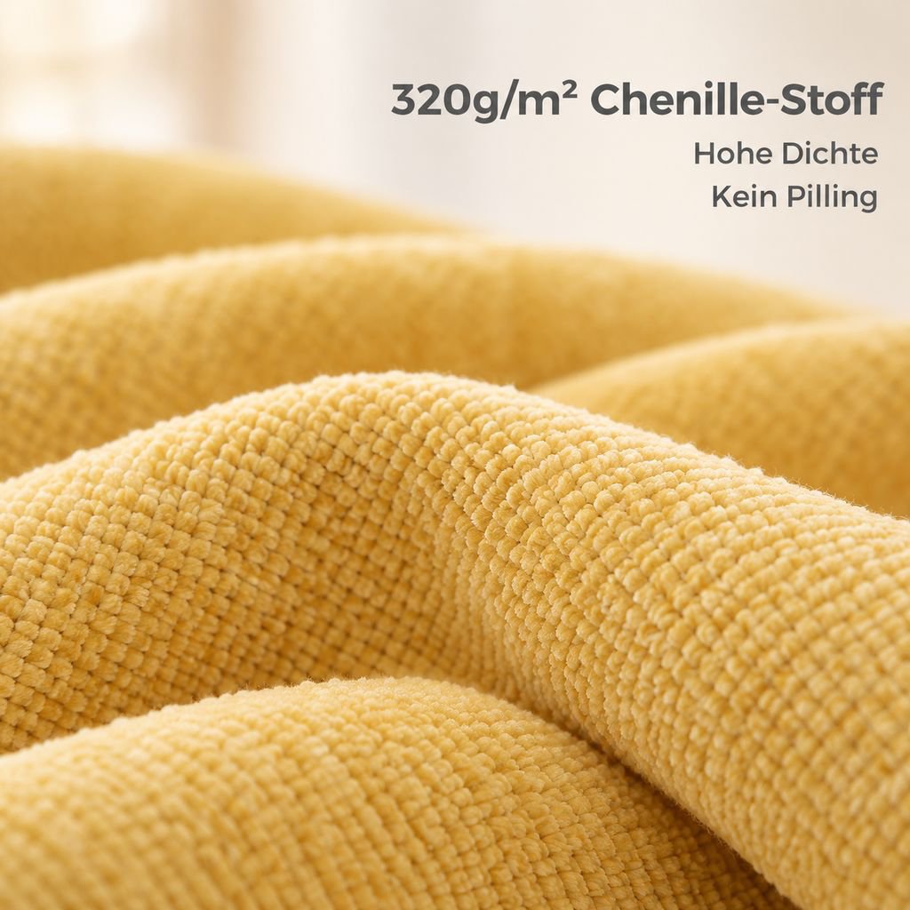  Chenille Sofaüberwurf Schlicht Einfarbig Ganzjahres Sofadecke