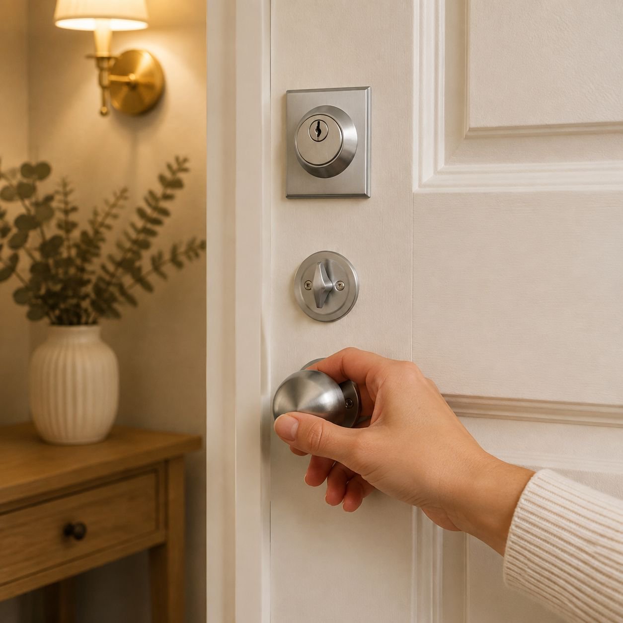 Cerradura de manija de tres polos de aleación de zinc y aluminio de estilo americano, cerradura de m