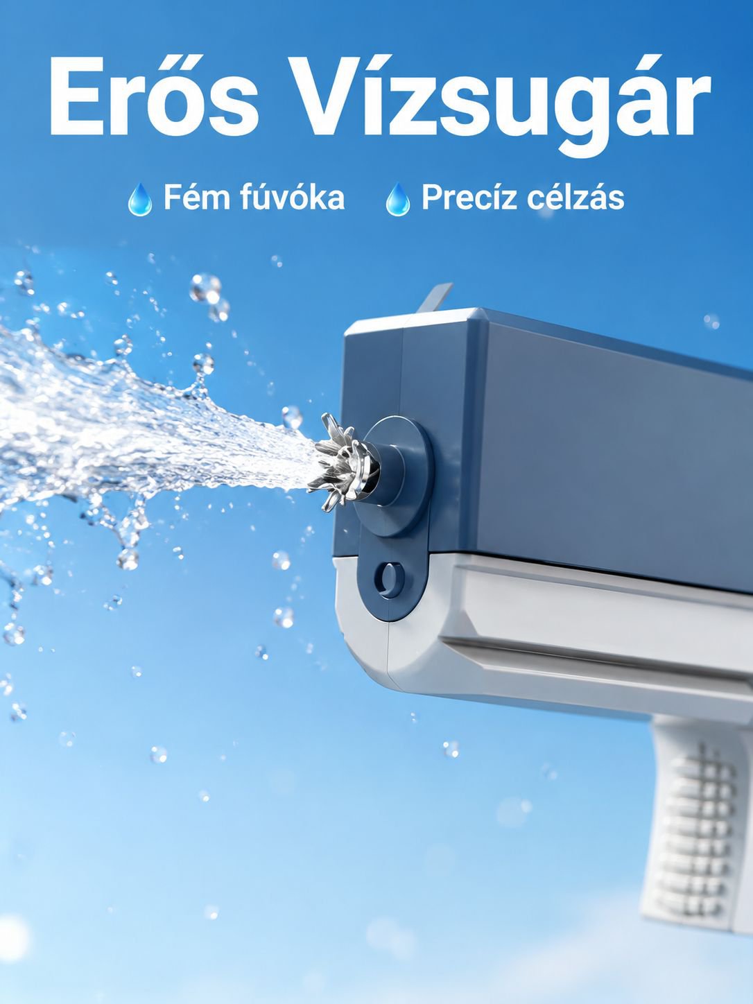 Automatikusan vizet szívó vízipisztoly működés közben