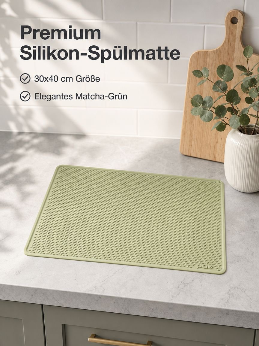 Multifunktionale Silikon-Spülmatte, rutschfest, hitzeisolierend, auslaufsicher, mit Wasserspeicher