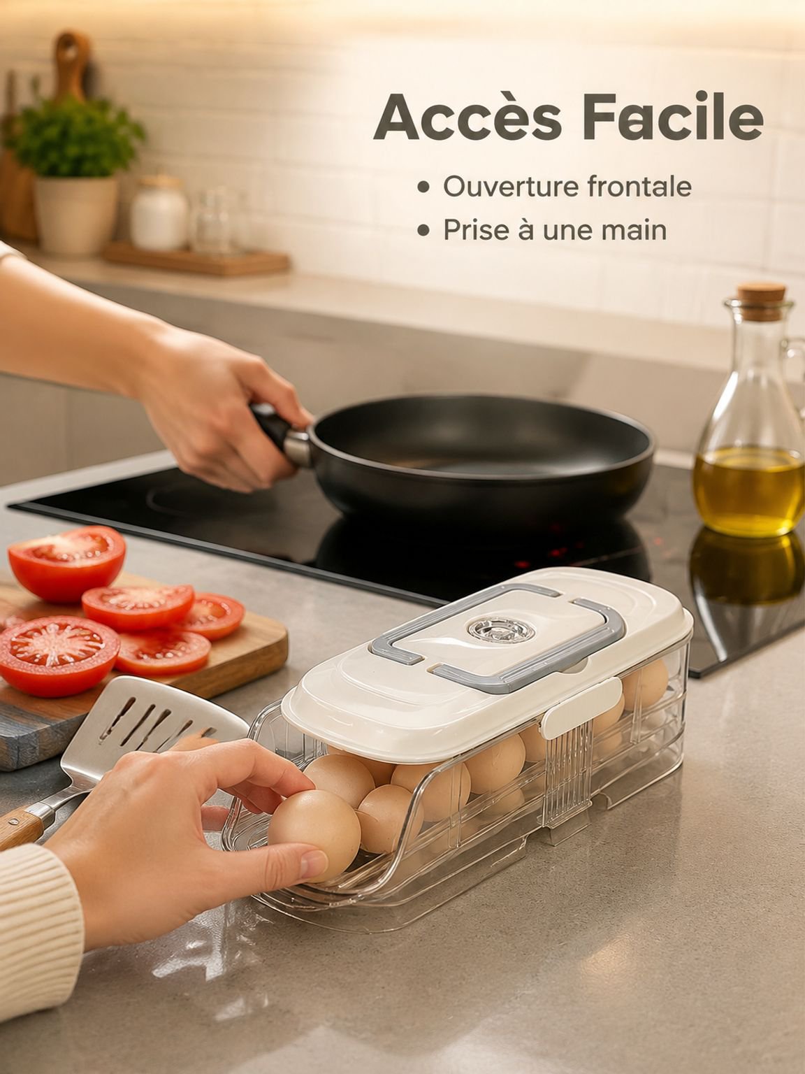 Solution de stockage d'œufs compacte et ergonomique
