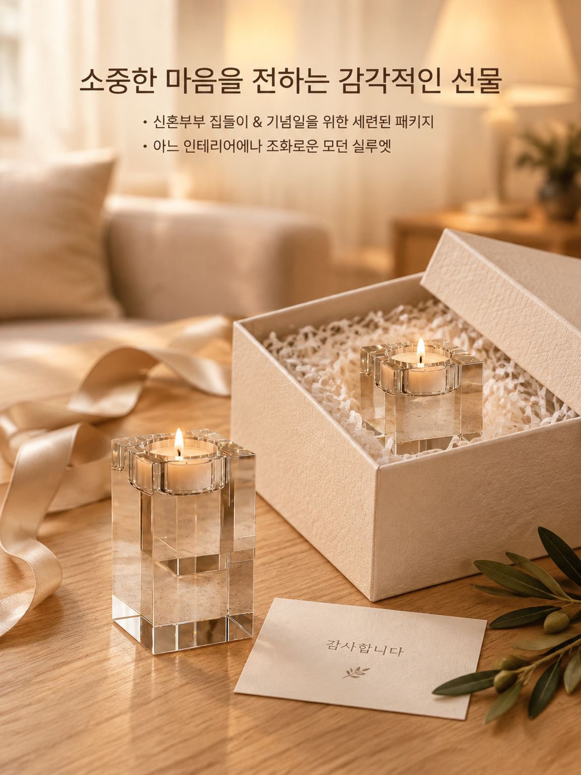 테이블 데코와 홈데코용 크리스탈 캔들홀더