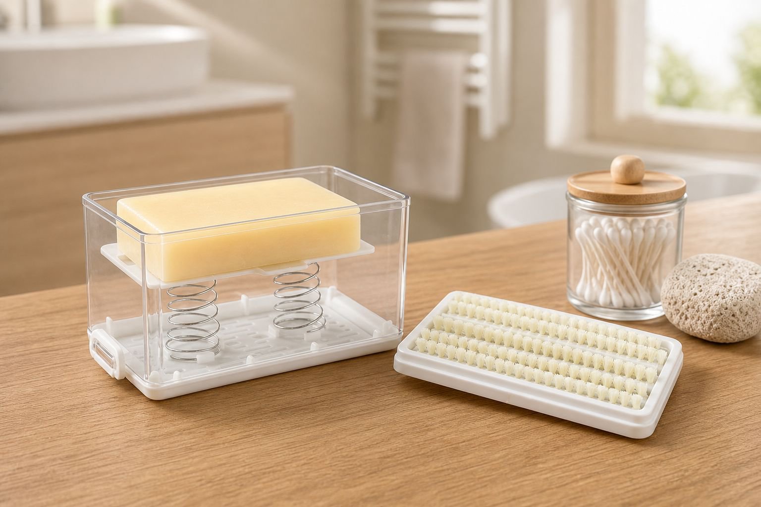 No-hand-wash Soap Foaming Box with Brush, Convenient Storage Case