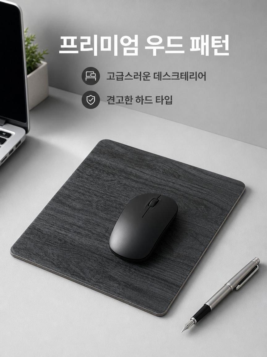 우드 패턴 마우스패드, 경질, 방수·방오·정전기 방지, 게이밍 e스포츠 마우스패드
