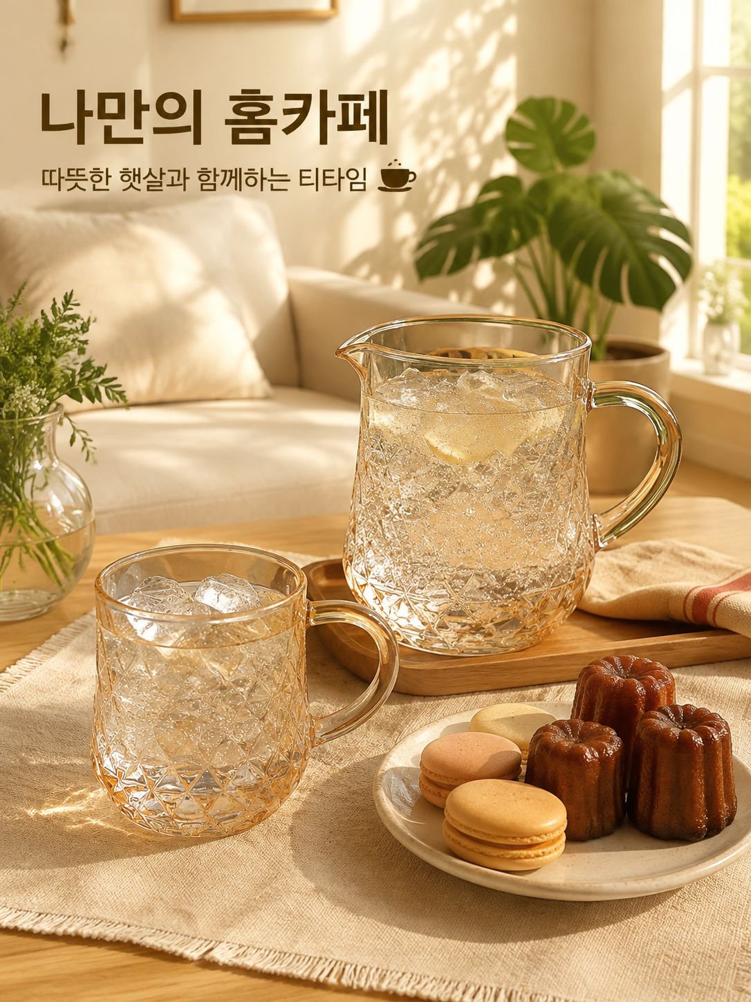 내열 유리 냉수 주전자 세트 전체 이미지