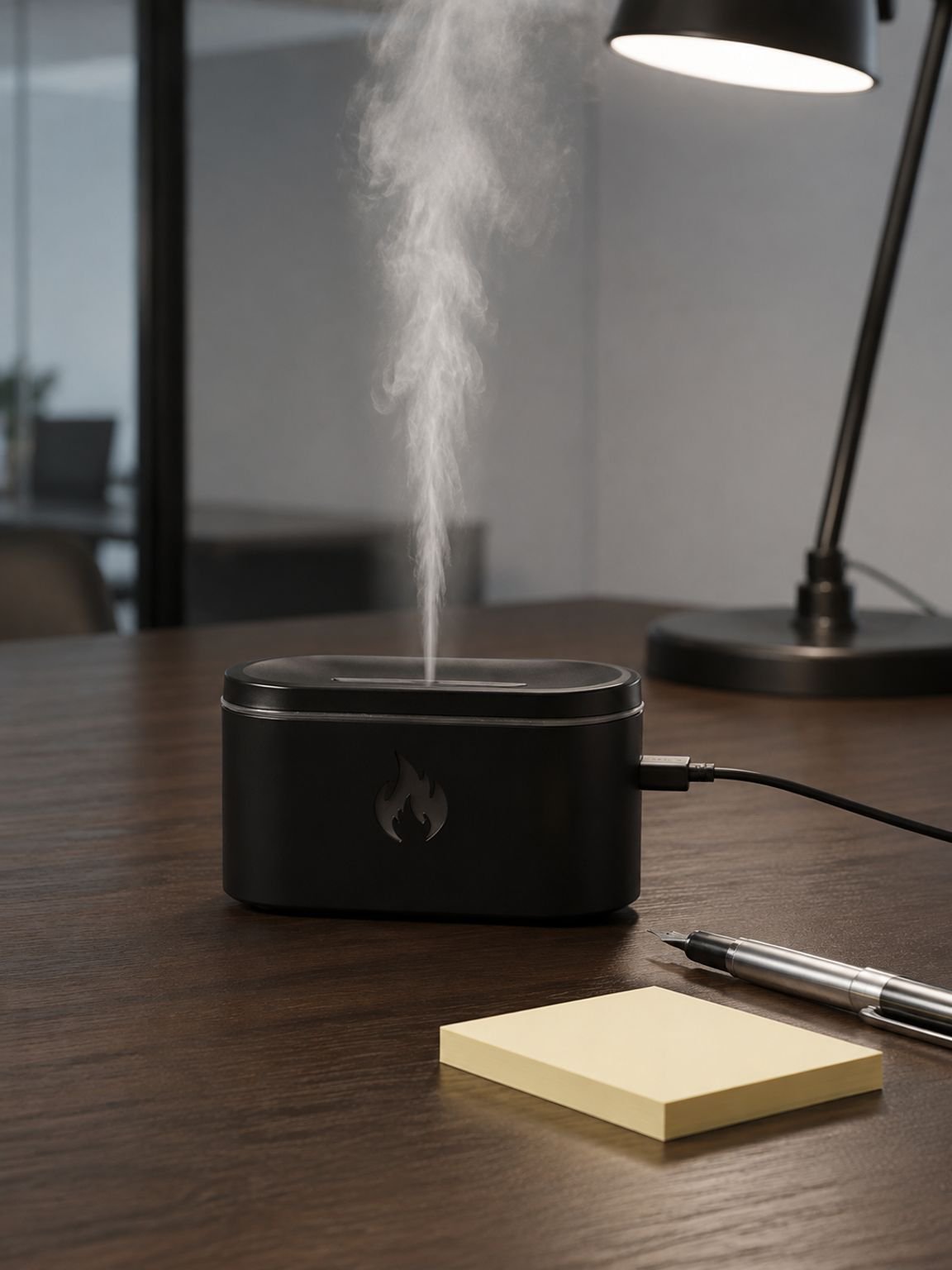 New Colorful Simulation Flame Aroma Diffuser USB Plug-in Home Desktop Ambient Night Light Atomizing 