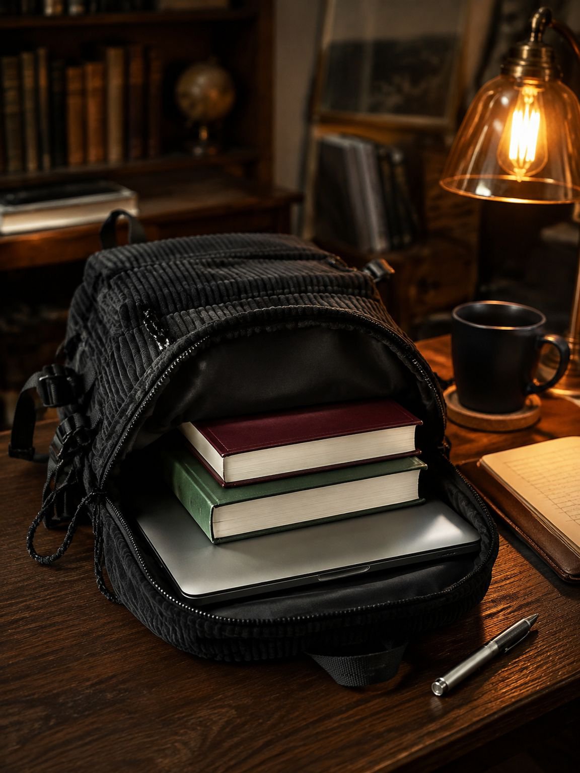 Cord-Rucksack, leicht, stylisch und geräumig.