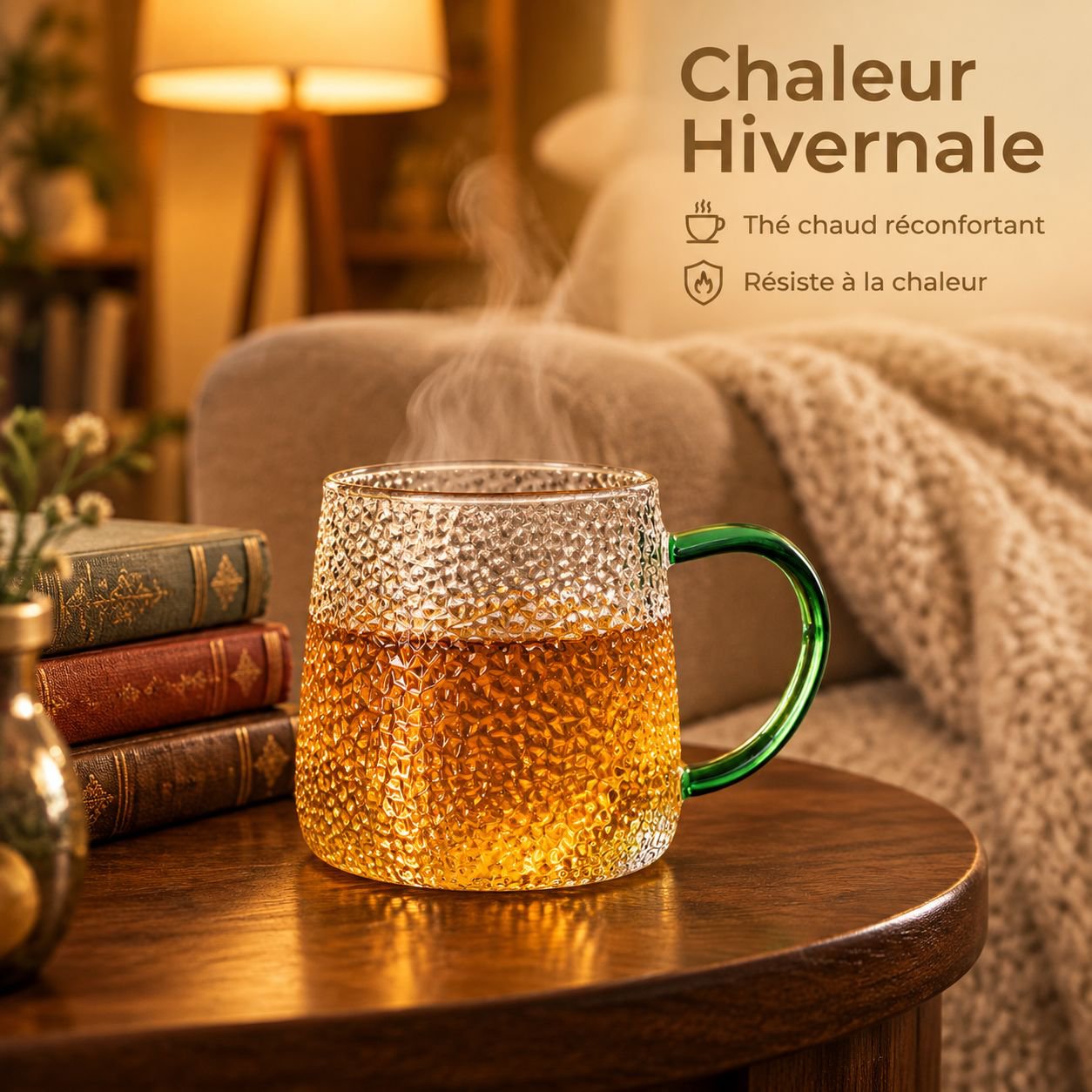 Design moderne d’une tasse en verre borosilicate