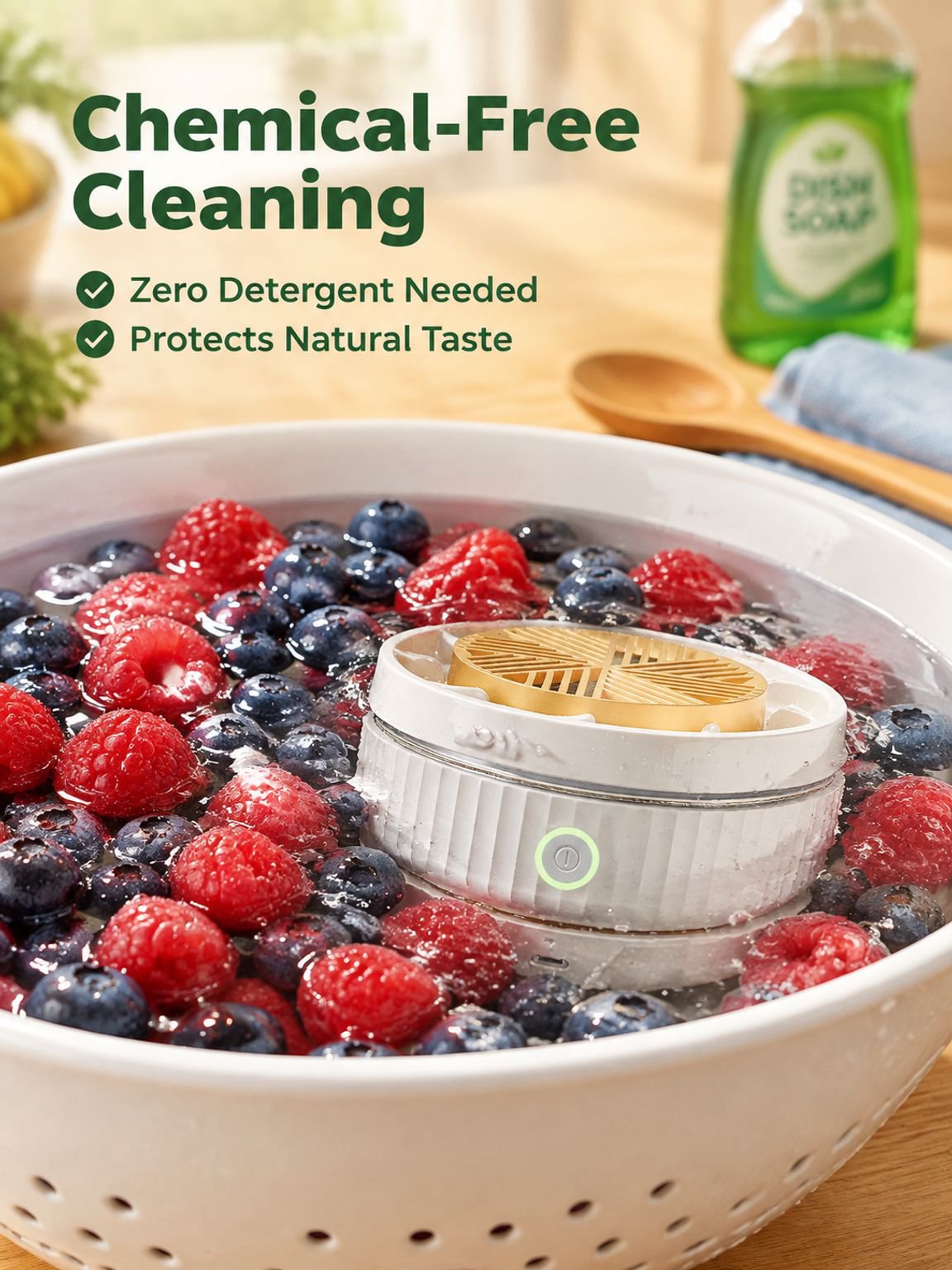 Food-grade wireless fruit and vegetable washer and sterilizer