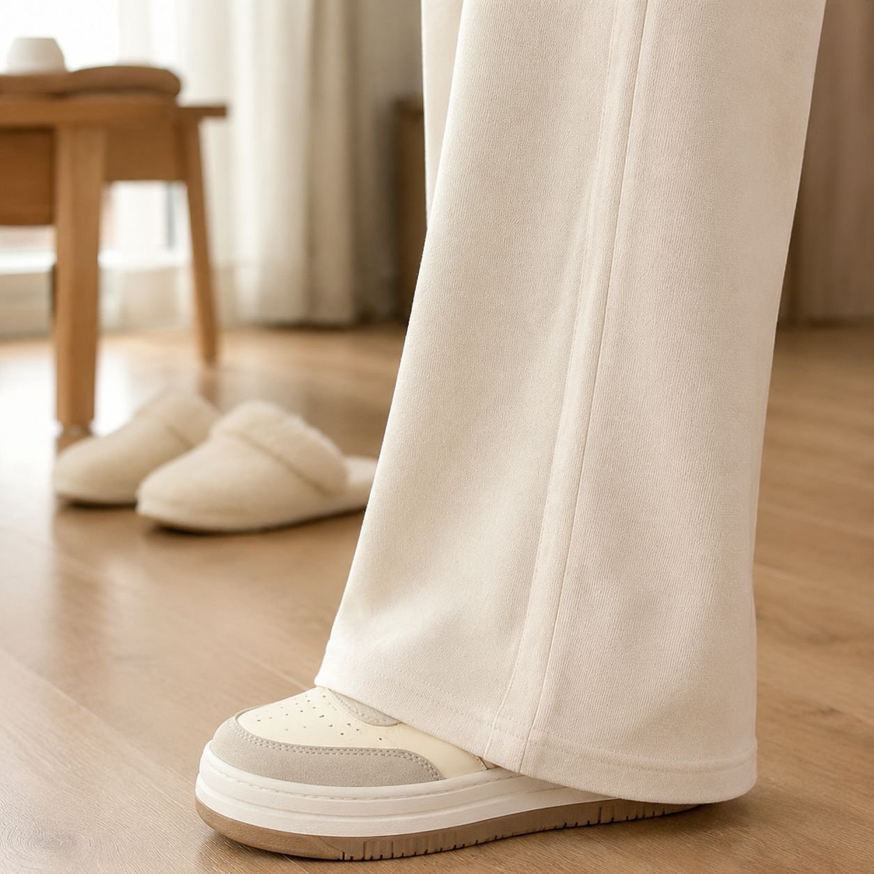 Pantalones de felpa modernos para mujer
