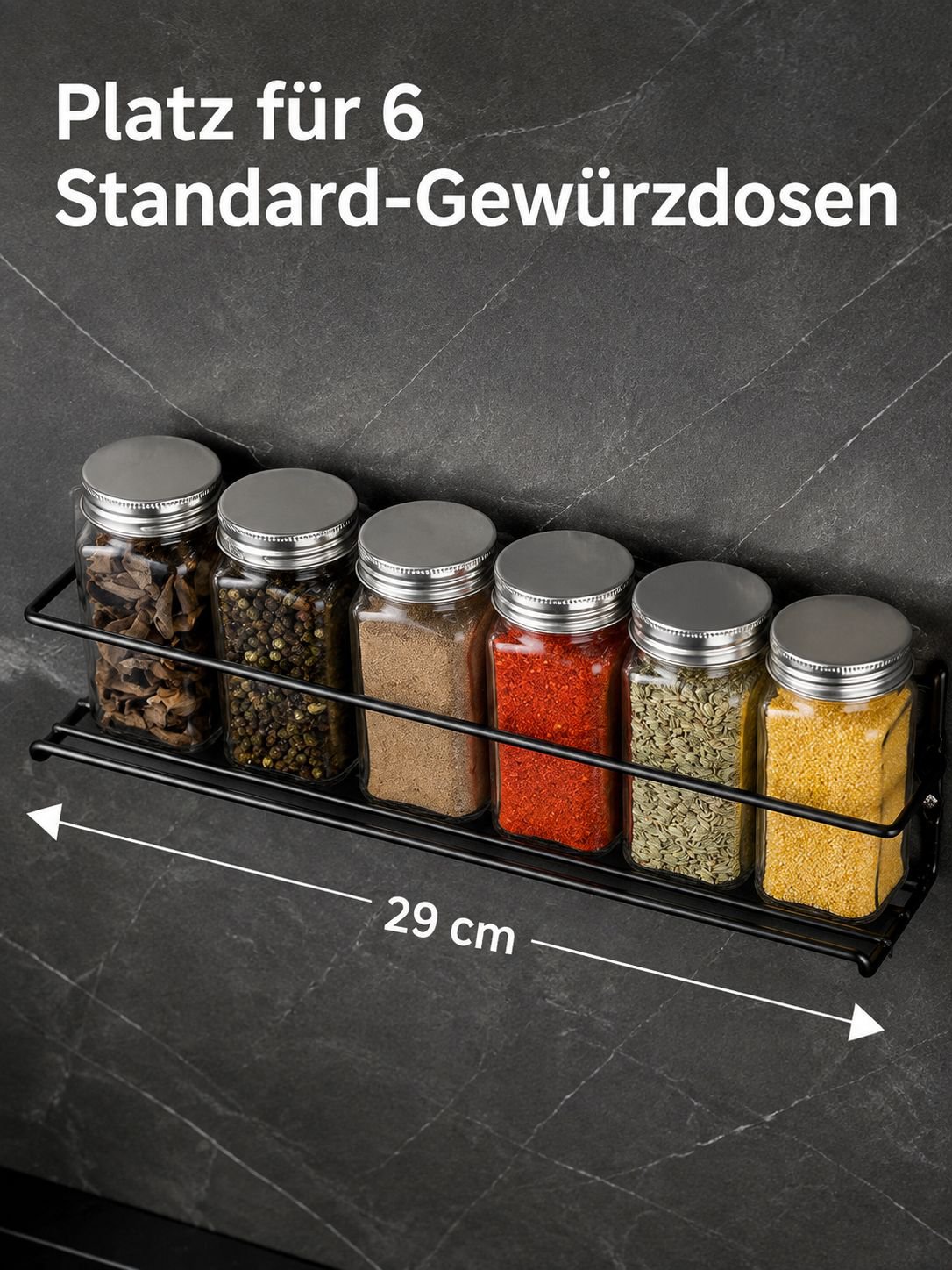 Stabiles Gewürzregal mit verschiedenen Ablageflächen