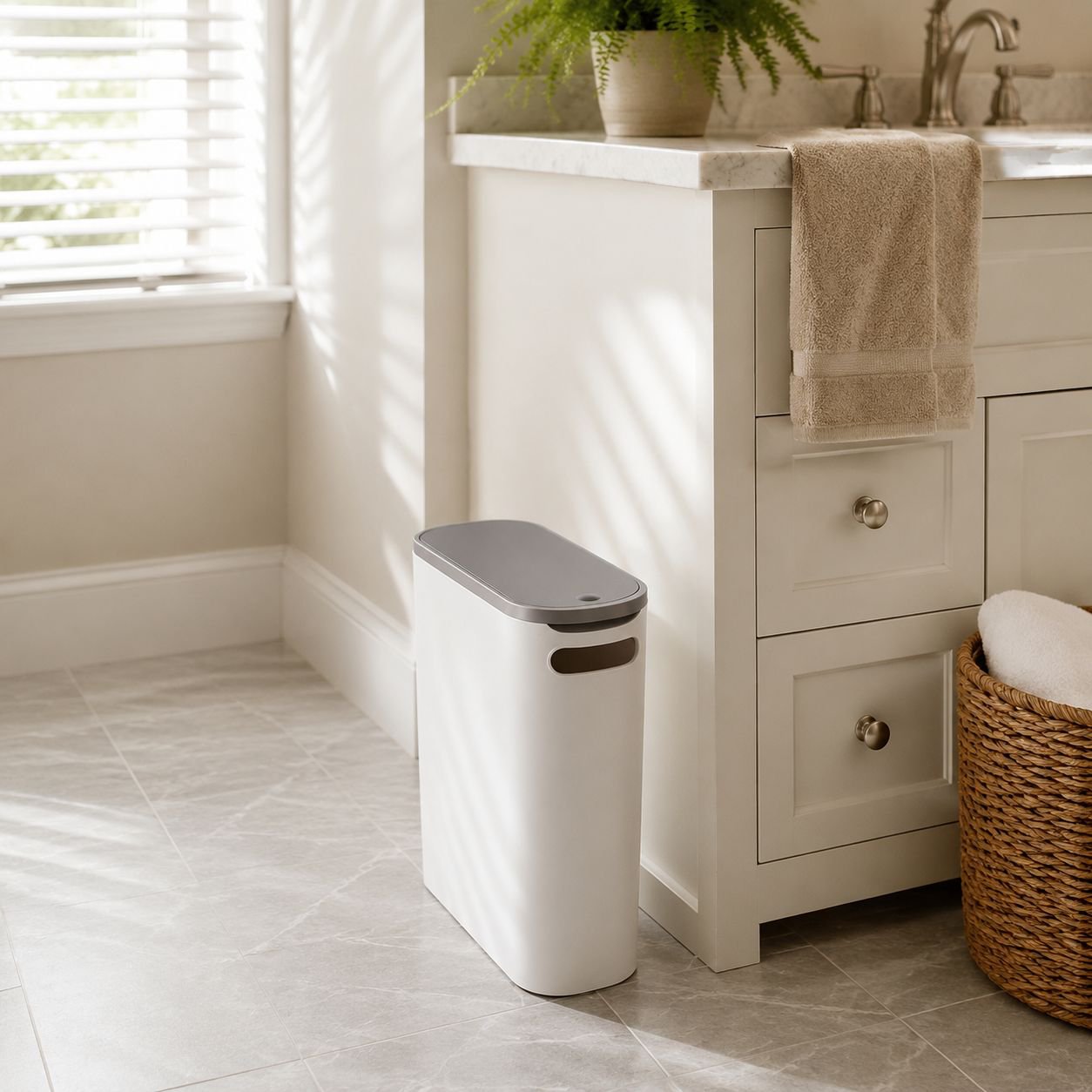 Push Lid Narrow Space Garbage Bin