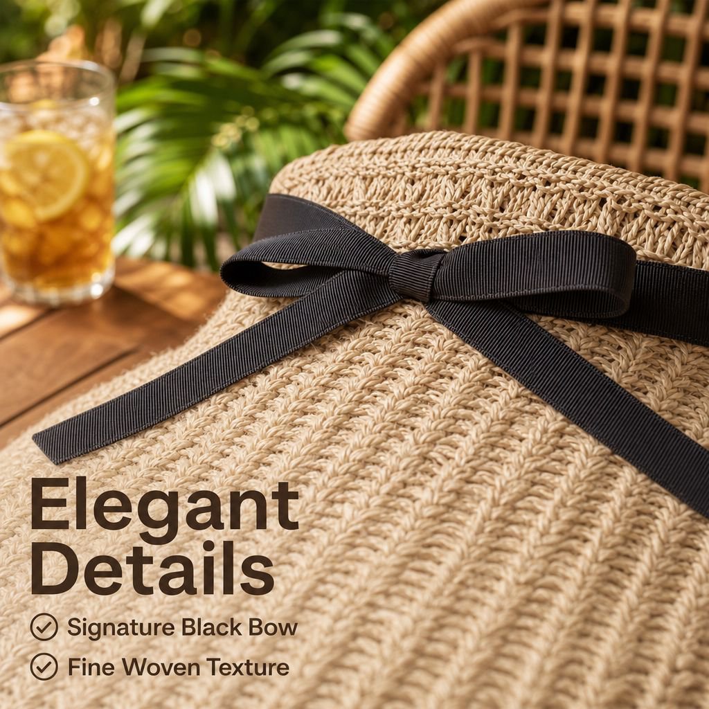 Summer Beach Fashion Straw Hat and Tote Bag Combo