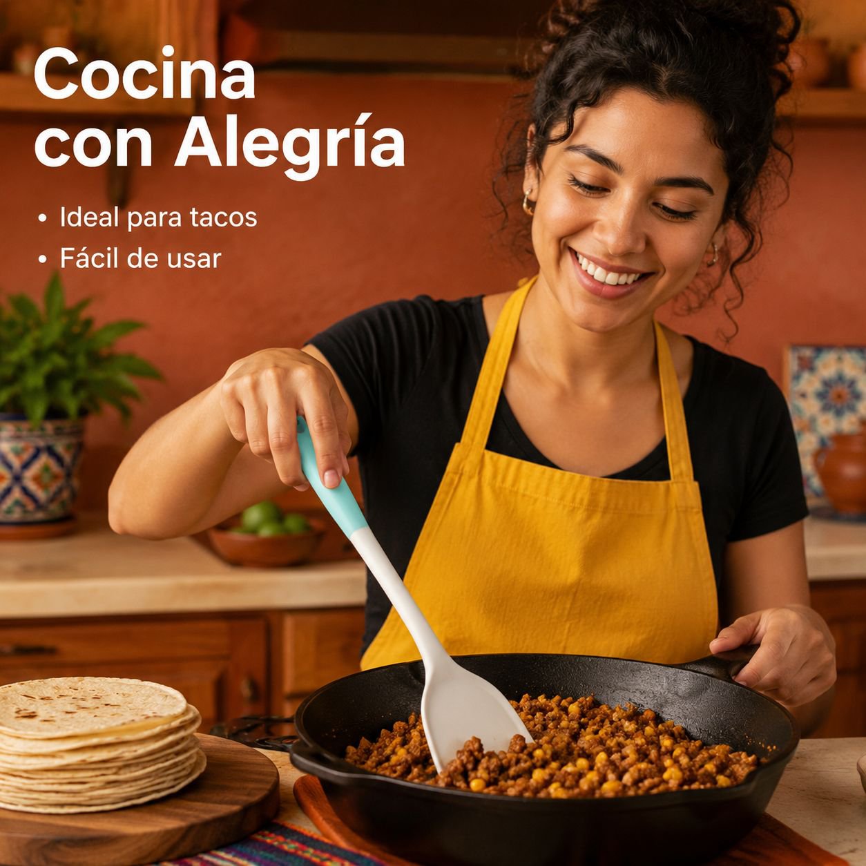 Espátula de silicona para utensilios antiadherentes
