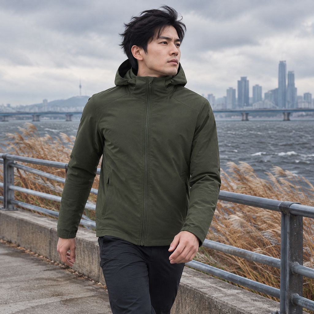 Warp Light 남성 스포츠 자켓 가을겨울 방풍 발수 소프트쉘 후드 자켓