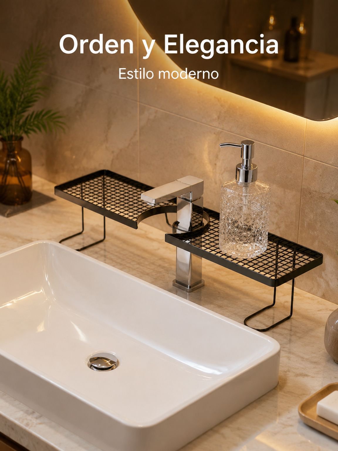 Escurridor para artículos de tocador con diseño moderno