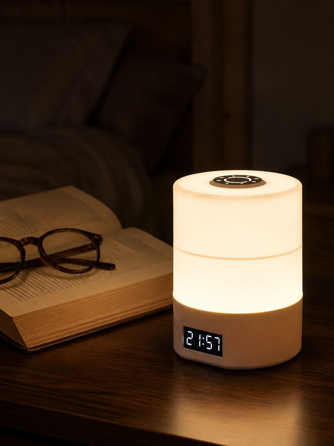 Smart LED Eye-Care Night Light on bedside table