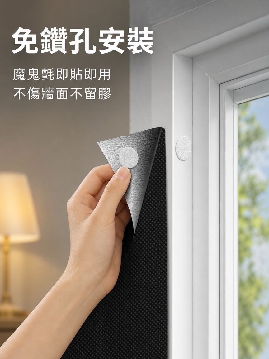 免打孔便攜遮光窗簾