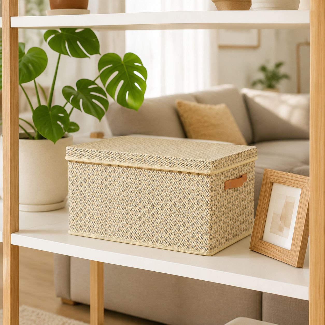 Neatly organized closet using Clothes Organizer Box