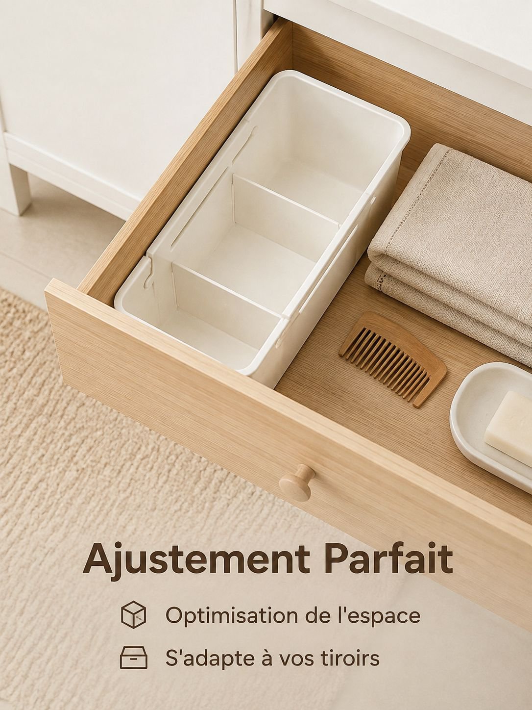 Rangement tiroir extensible - Optimisation d'espace