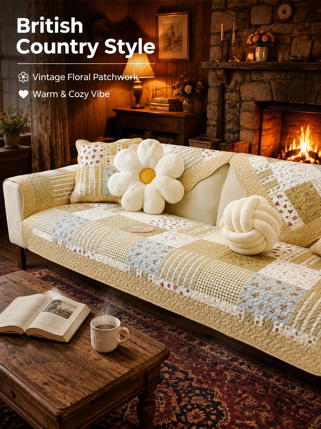Farmhouse cotton fabric sofa cushion suitable for all seasons