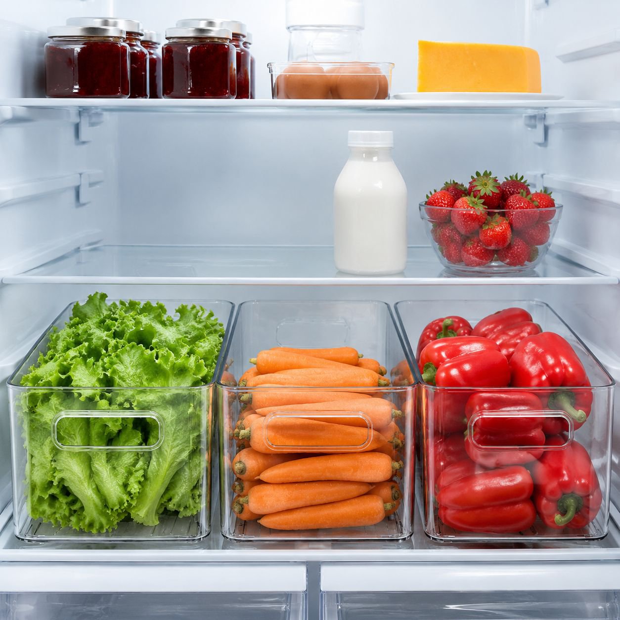 Refrigerator organizer, storage box, egg storage box, freezer-specific kitchen fruit and vegetable d